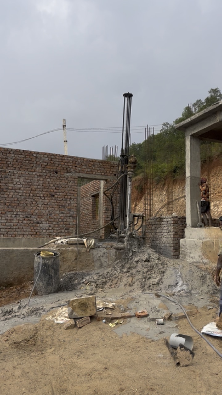 Construction-site drilling setup by RR BOREWELLS